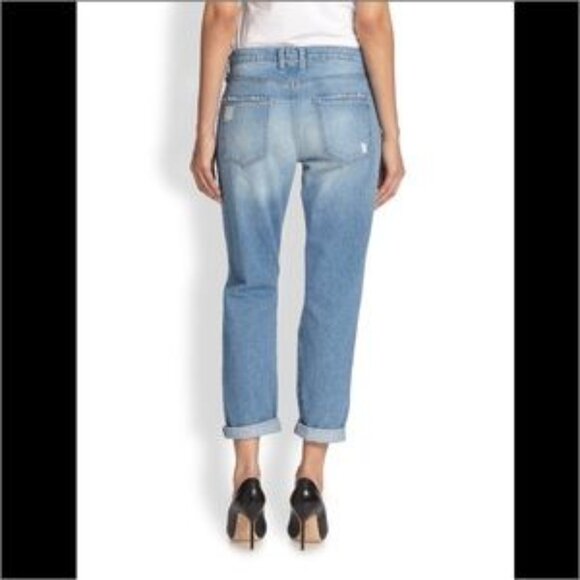 Current/Elliott Boyfriend Jeans Tattered Destroy Boho Raw Hem Size 24 #1968-0001 - Picture 2 of 13